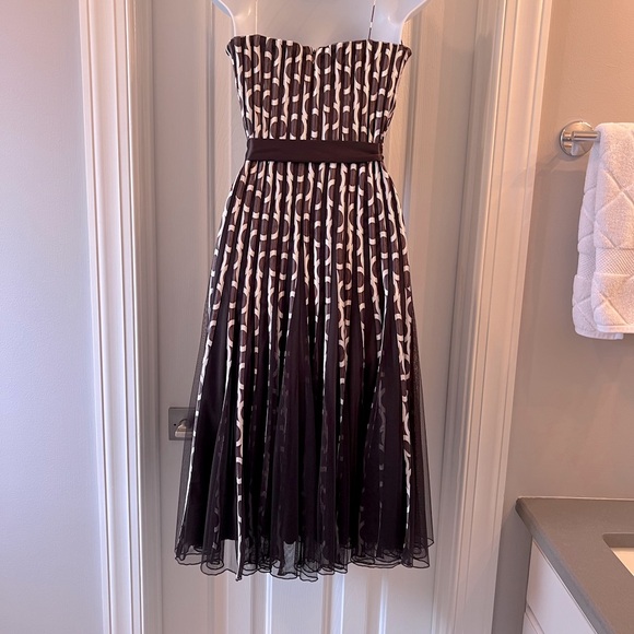 standout phase 8 dress - sheer polka dots and a satin tie belt. - Picture 2 of 5